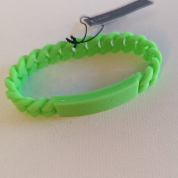 NWT Marc by Marc Jacobs Silicone Rubber Braided Bracelet Designer Toucan Green - Picture 3 of 6